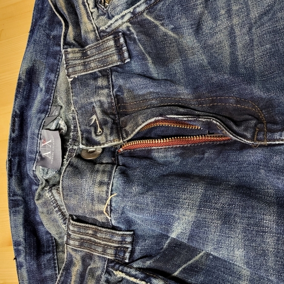 Armani Exchange Distressed Cargo Jeans 30Wx28L Blue - Picture 4 of 16